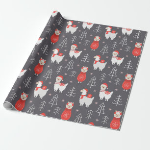 Christmas llama's wrapping paper