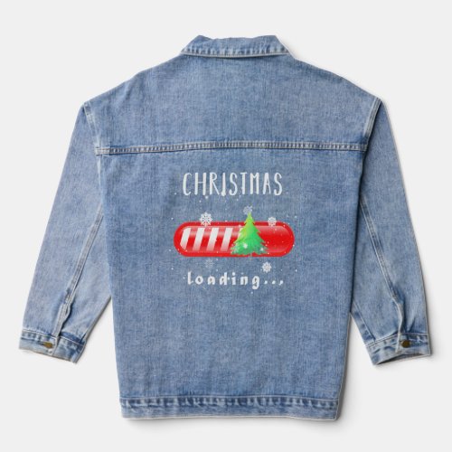 Christmas Loading Holiday Candy Cane Nerd Geek Fun Denim Jacket