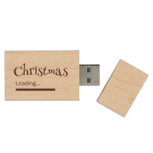 Christmas Loading USB Wooden Flash DRive