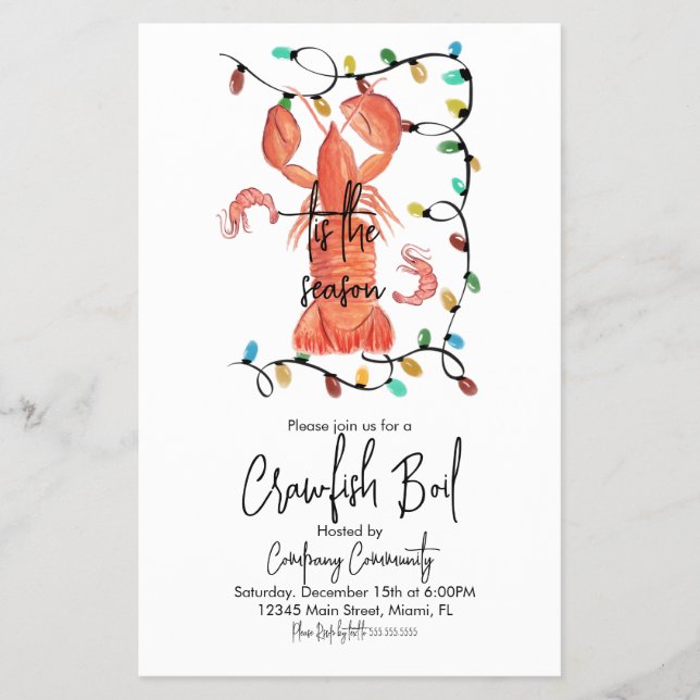 Christmas Lobster Crawfish Crustacean Flyer  (Front)