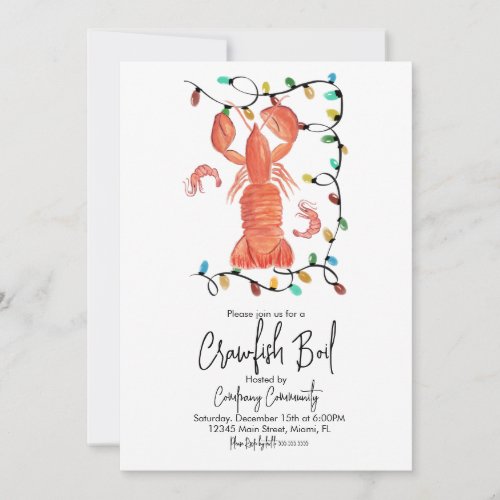 Christmas Lobster Crawfish Crustacean Flyer Invitation