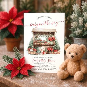 Christmas Locally Grown Market Baby Shower  Invitation