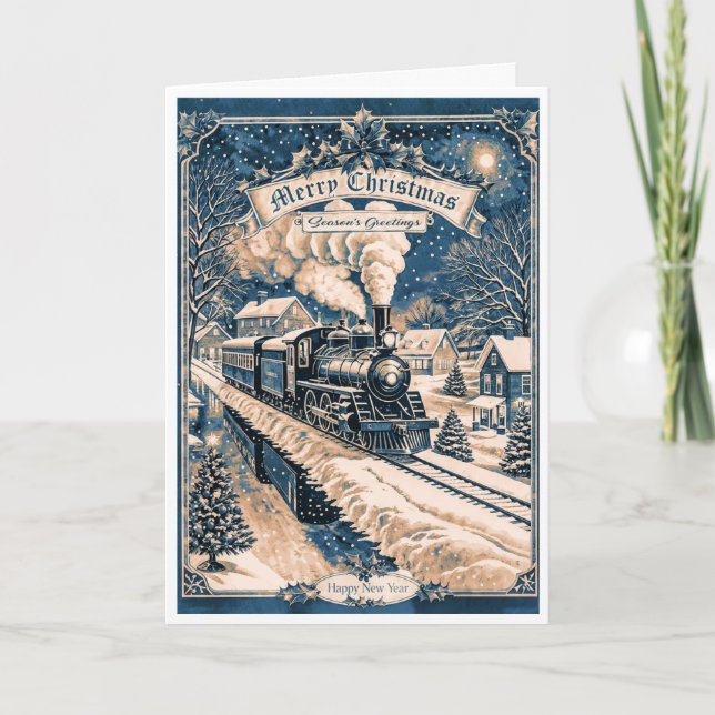 Christmas Locomotive  Card (Front)