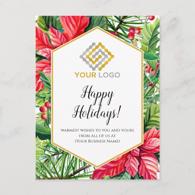 Christmas Logo Business Postcard (Front)