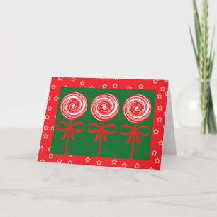 Christmas lollipops greeting card