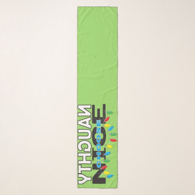 Christmas Long Scarf "Naughty Choose Nice" (Front)