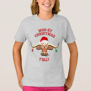 Christmas Longhorn Steer T-Shirt