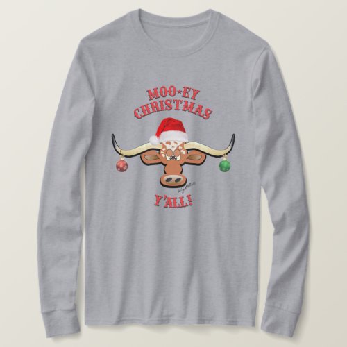 Christmas Longhorn Steer T_Shirt