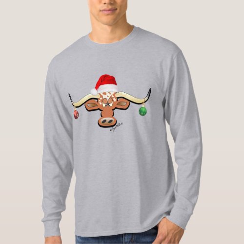 Christmas Longhorn Steer T_Shirt