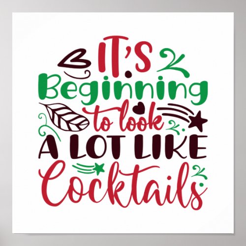 Christmas look like cocktails poster