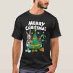 Christmas Looney Tunes Bugs Bunny Daffy Duck Tree  T-Shirt