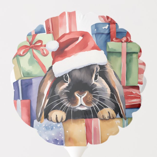 Christmas Lop Bunny Rabbit Balloon (Back)