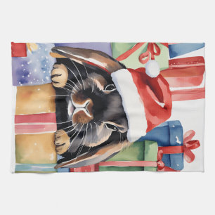 Christmas Lop Bunny Rabbit Kitchen Towel