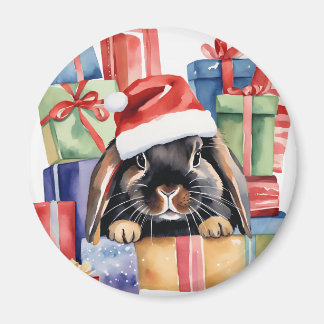 Christmas Lop Bunny Rabbit Magnet