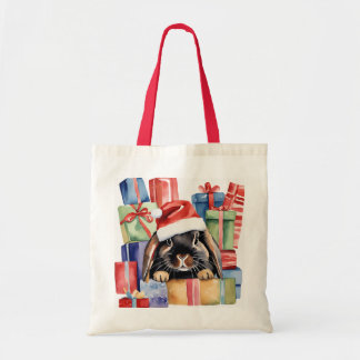 Christmas Lop Bunny Rabbit Tote Bag