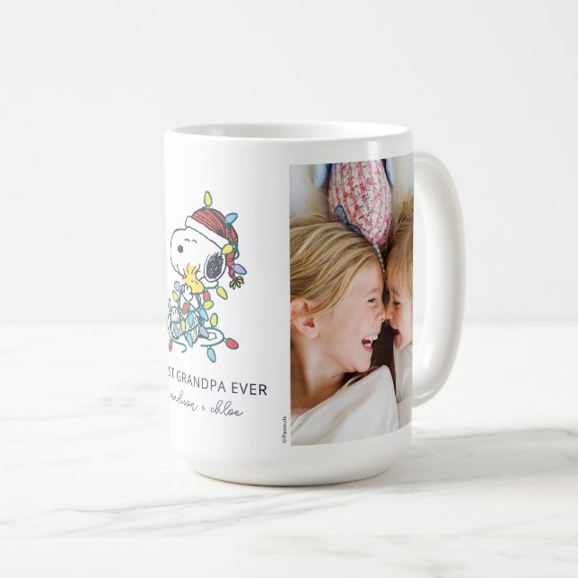 Christmas Love and Lights - Best Grandpa Photo Coffee Mug (Front Right)