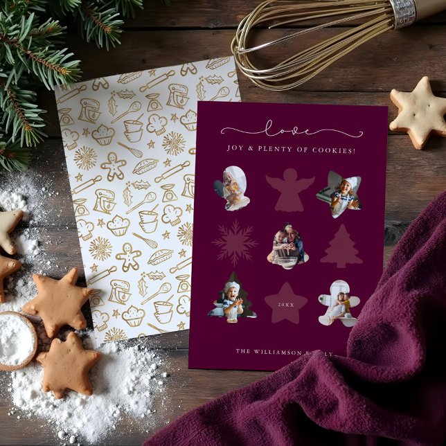 Christmas Love Baking Cookie Cutter Family Photo Holiday Card (Christmas Love Baking Cookie Cutter Family Photo Holiday Card)