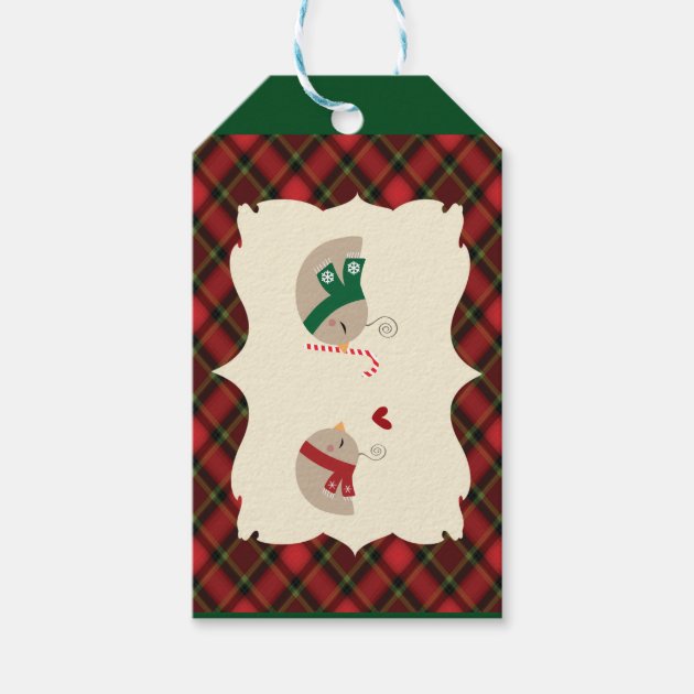 Christmas Love Birds Gift Tags