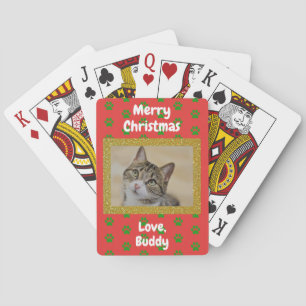 Christmas Love Cat Dog Dad Mom Pet Photo Poker Cards