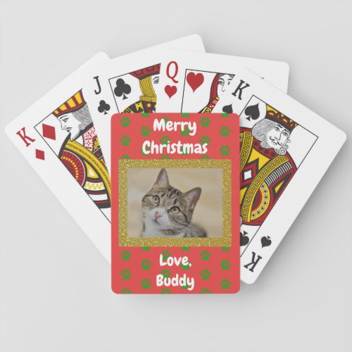 Christmas Love Cat Dog Dad Mom Pet Photo Poker Cards