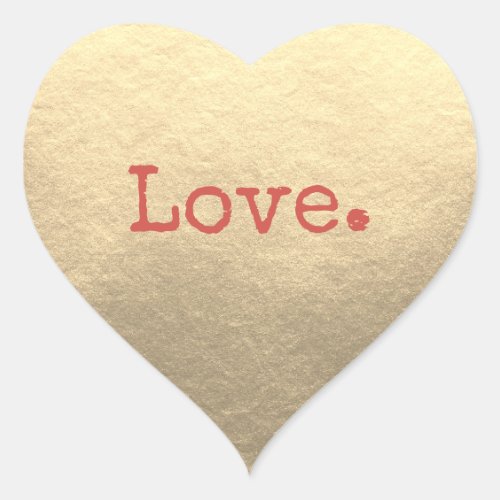 Christmas Love Champagne Gold Heart Sticker