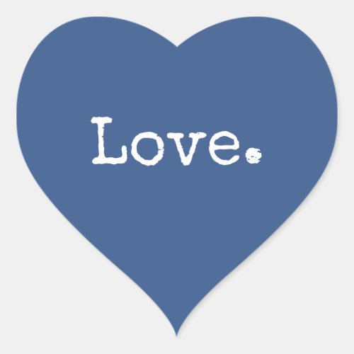 Christmas Love Classic Blue Heart Sticker