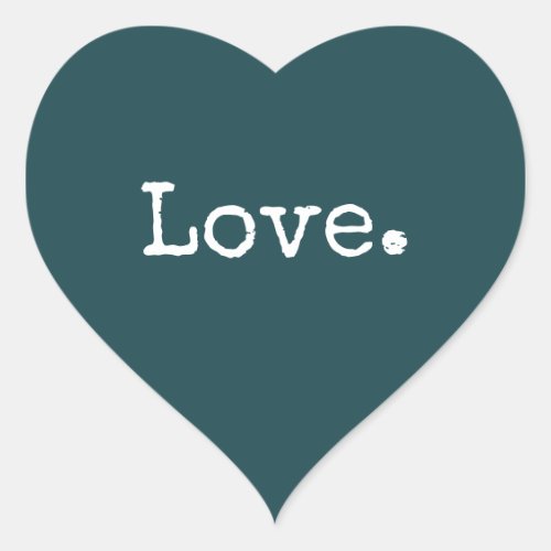 Christmas Love Classic Deep Teal Heart Sticker