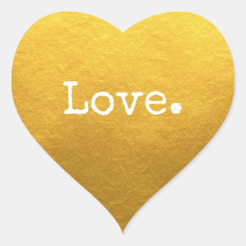 Christmas Love Classic Gold Heart Sticker