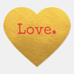 Christmas Love Classic Gold Heart Sticker
