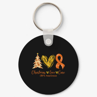 Christmas Love Cure Orange Ribbon Crps Awareness X Keychain