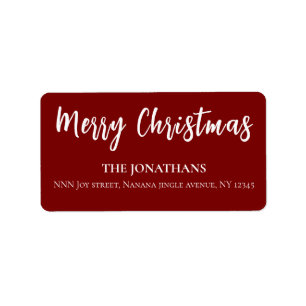 Christmas Love Custom Elegant Return Address Label