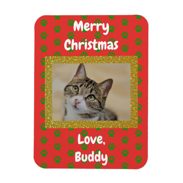 Christmas Love Dog Cat Mom Dad Pet Photo Magnet (Vertical)