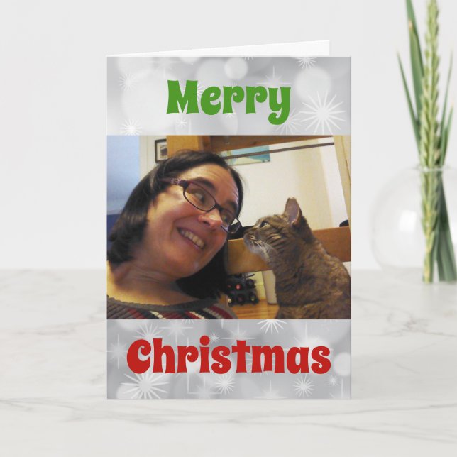 Christmas Love Dog Cat Pet Dad Mom Custom Photos Holiday Card (Front)