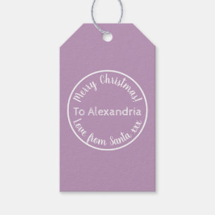 Christmas Love From Santa Personalized Lilac Gift Tags