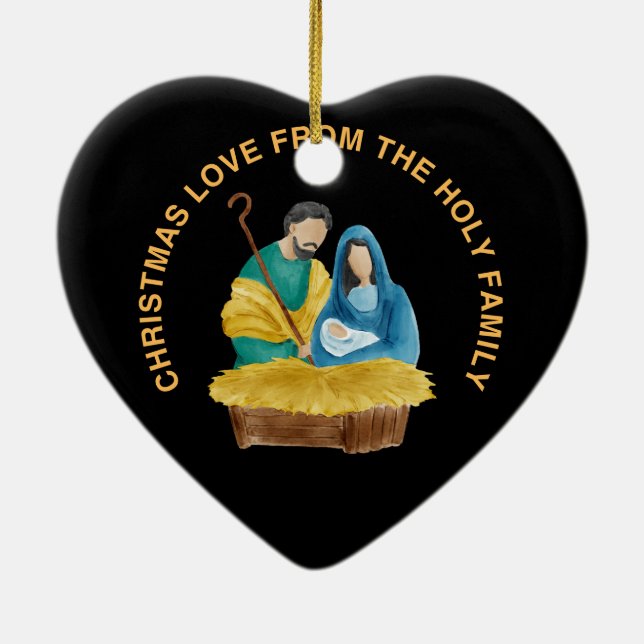 CHRISTMAS LOVE FROM THE HOLY FAMILY CERAMIC ORNAMENT (Back)