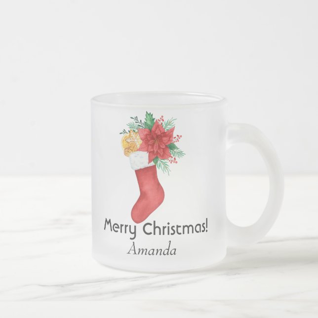 Christmas love frosted glass coffee mug (Right)