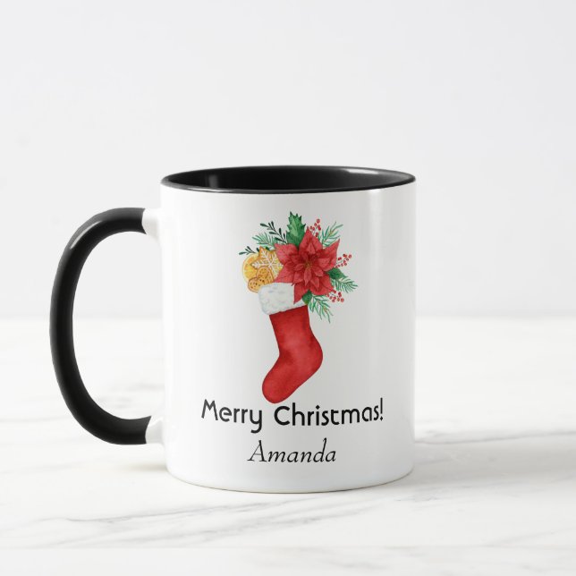 Christmas love frosted glass mug (Left)