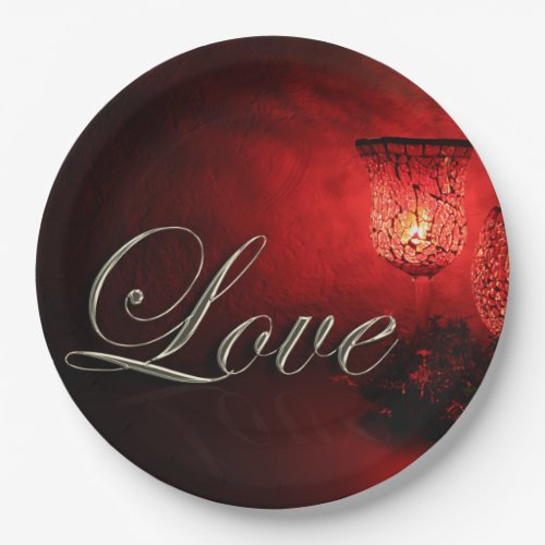 Christmas Love Holiday Candlelight Glow Paper Plates