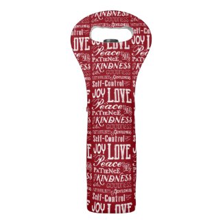 Christmas Love Joy Fruit of the Spirit Typography Wine Bag