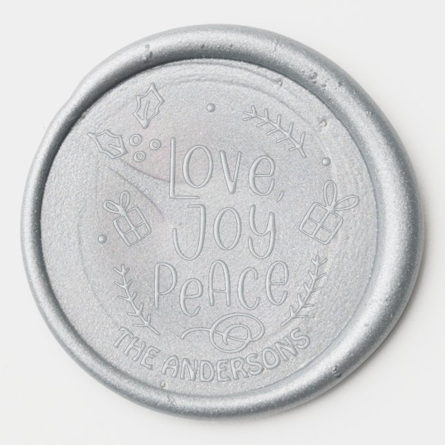 Christmas Love Joy Peace Wax Seal Sticker (Front)