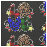 christmas love leopard animal print fabric