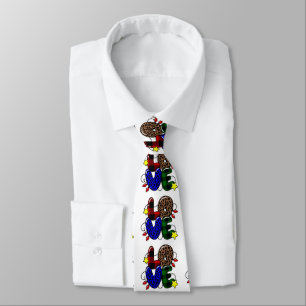 christmas love leopard animal print neck tie