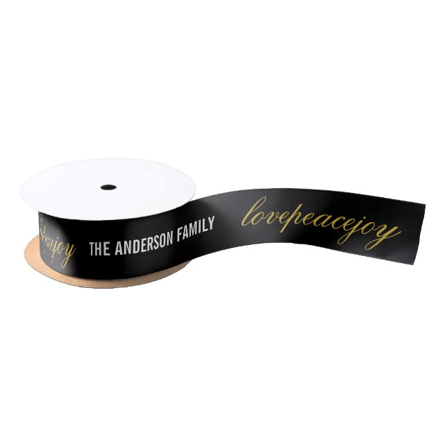 Christmas Love Peace Joy Custom Holiday Ribbon (Spool)