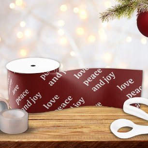 Christmas Love Peace Joy Holiday  Grosgrain Ribbon