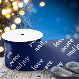 Christmas Love Peace Joy Holiday Satin Ribbon