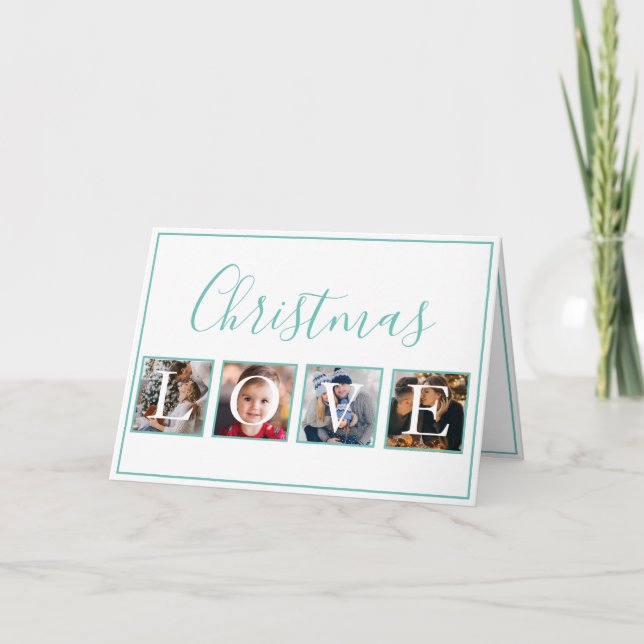 Christmas Love Photo Holiday Script Christmas Card (Front)
