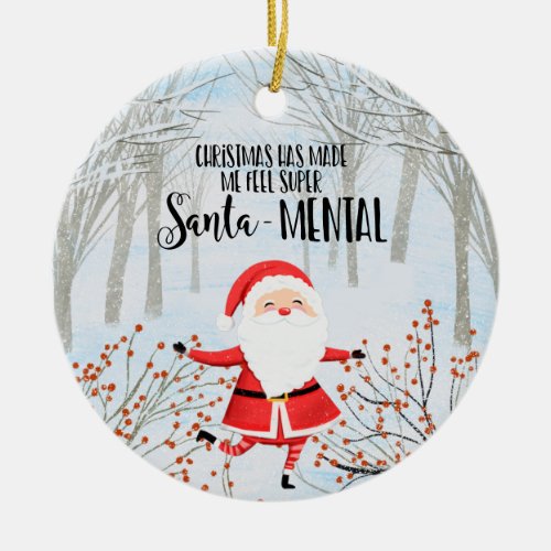 Christmas love Santa family super sentimental Ceramic Ornament