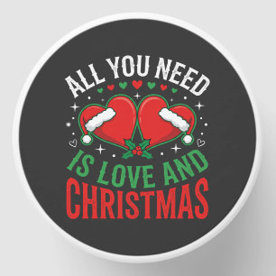 Christmas Love Santa Hat Typography Mini Candle Favors