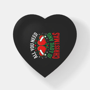 Christmas Love Santa Hat Typography Paperweight