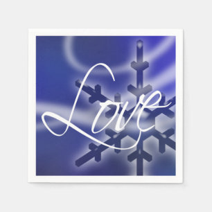 Christmas Love Snowflake Holidays Winter Weddings Napkins